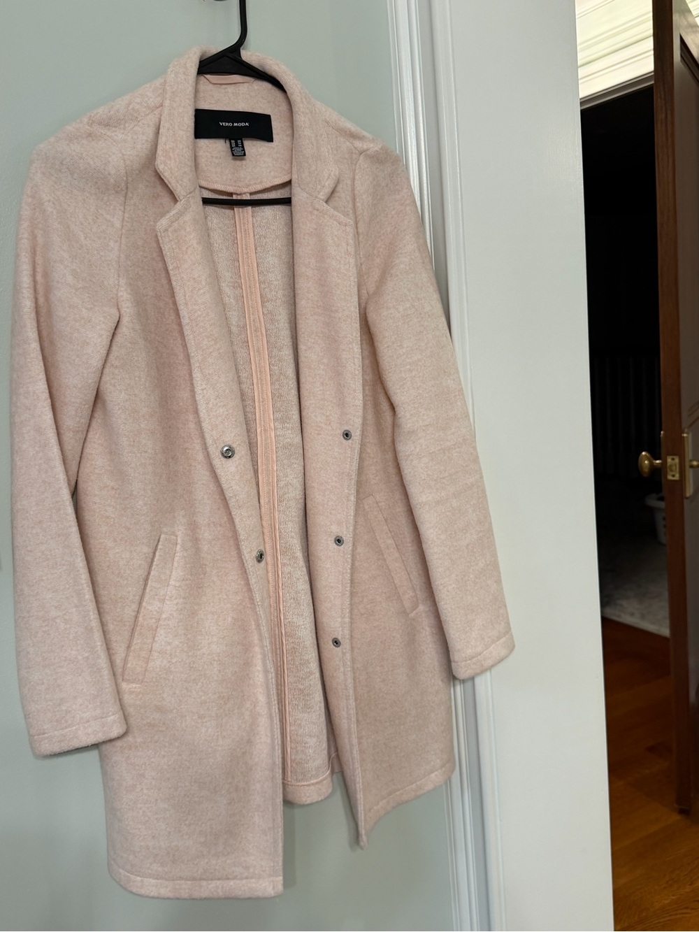 Vero Moda Blush Pink Snap-Front Trench Coat